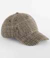 BB625 B625 Beechfield Wool Blend Checked Cap Tan Houndstooth colour image